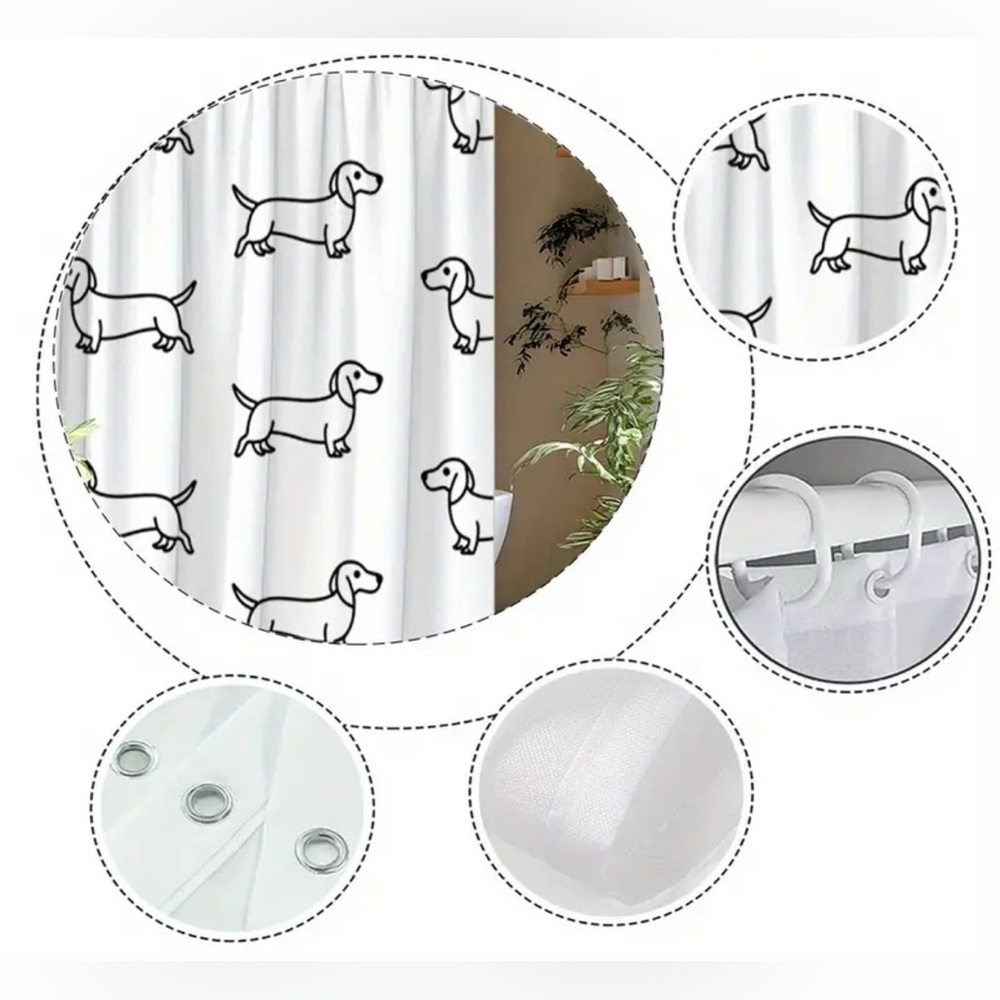 NEW Chic Dachshund Shower Curtain - Picture 5 of 5